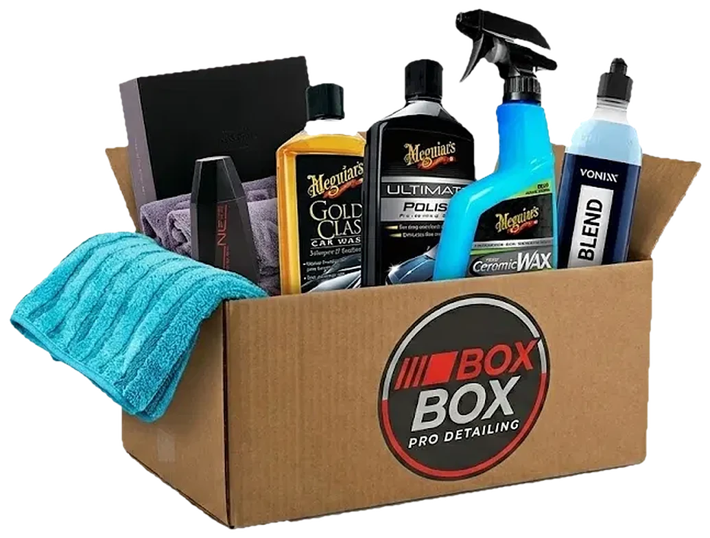 Caja BOX BOX con productos de detailing